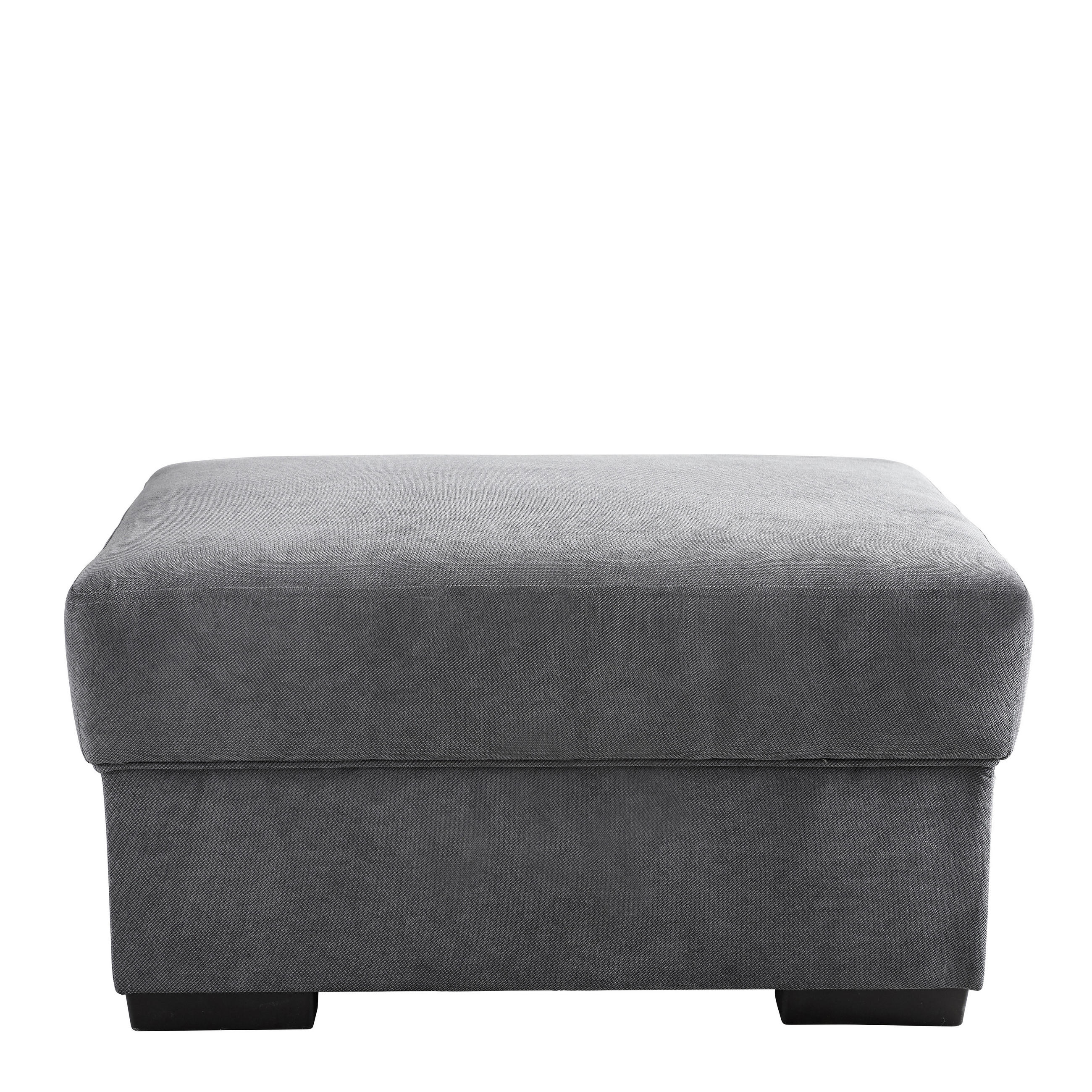HOCKER Struktur Anthrazit - Dunkelbraun/Anthrazit, KONVENTIONELL, Textil (80/40/60cm) - Cantus