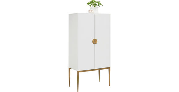 HOCHZEITSSCHRANK in Weiß, Messingfarben - Messingfarben/Weiß, Design, Holzwerkstoff/Metall (70/140/40cm) - Carryhome