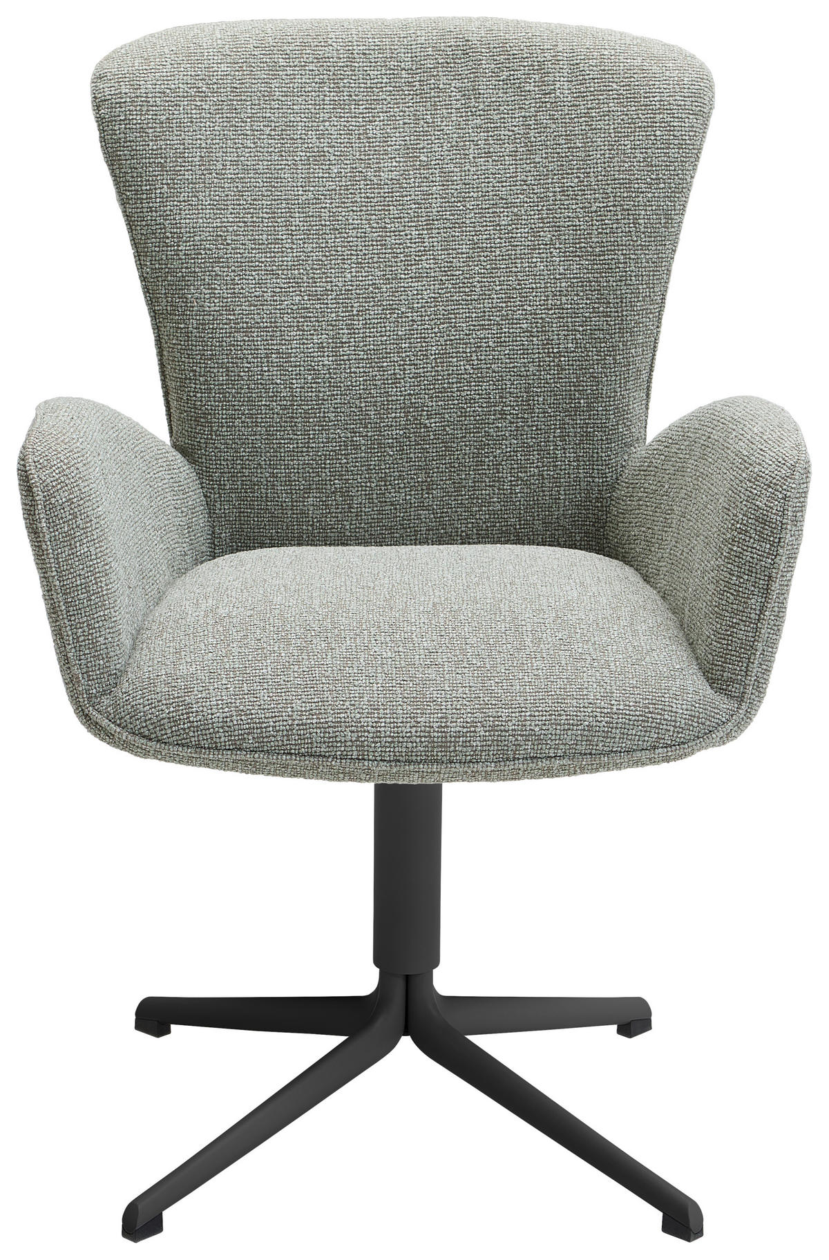 ARMLEHNSTUHL  in Eisen Jacquard, Flachgewebe  - Pastellgrün/Schwarz, Design, Textil/Metall (63/92/63cm) - Valdera