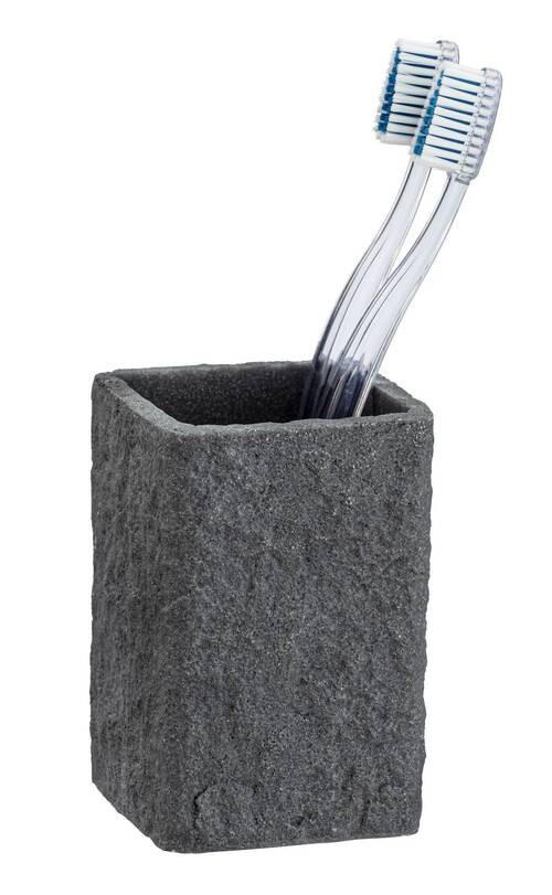 ZAHNPUTZBECHER Kunststoff  - Anthrazit, Basics, Kunststoff (7,5/11/7,5cm) - Wenko