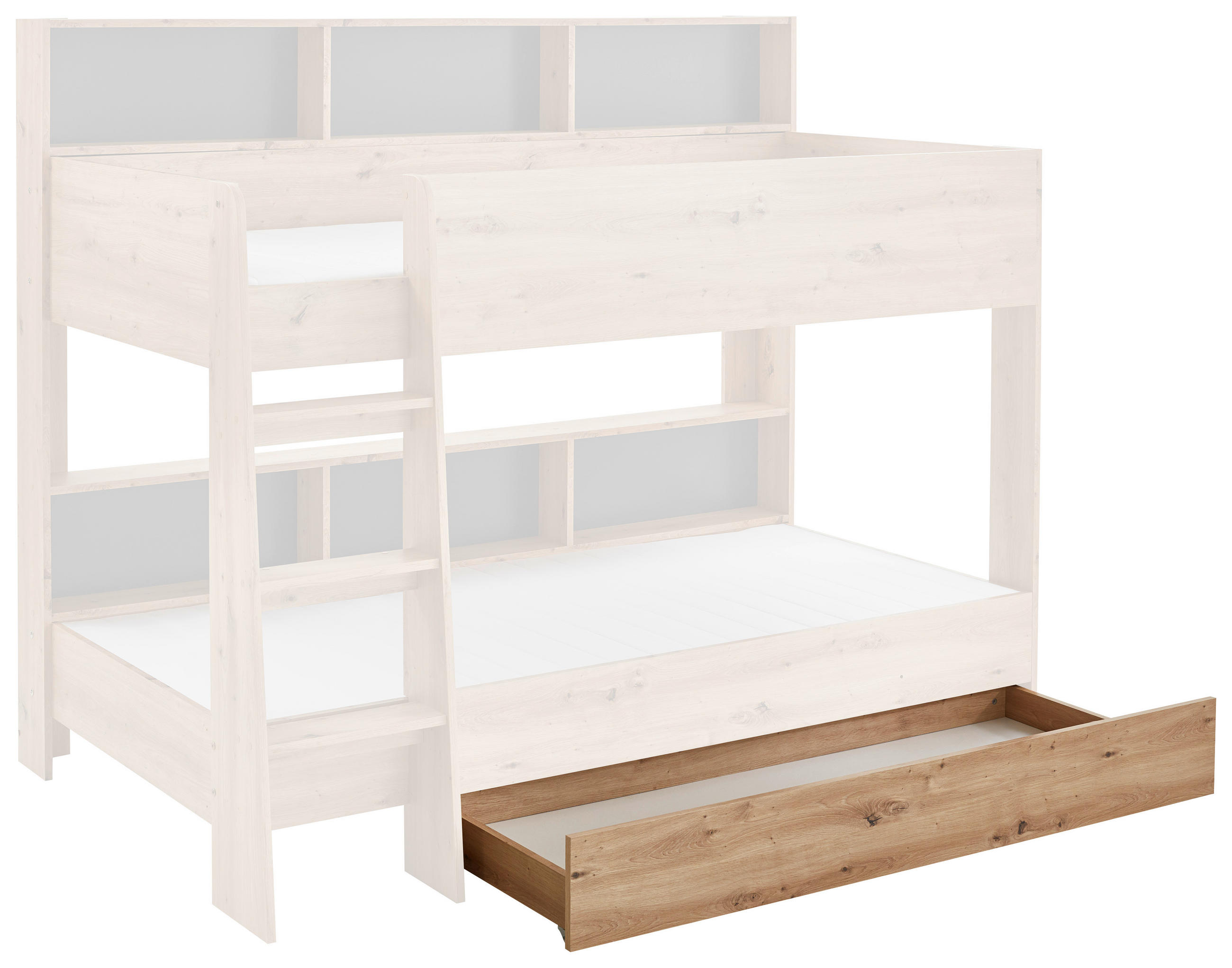 Bettkasten Sway B: 165 cm Eiche Artisan Dekor mit Rollen