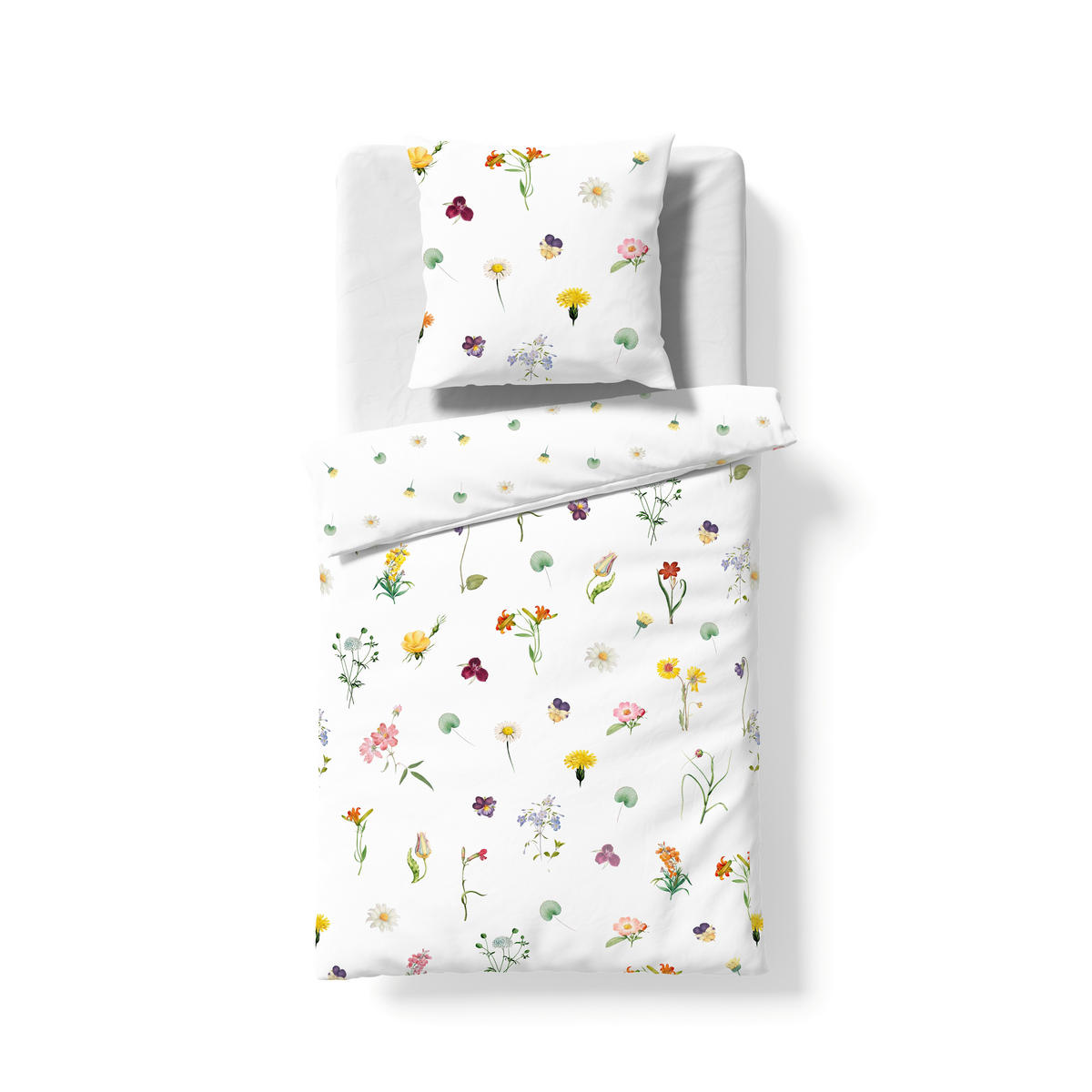 POSTELJNINA p/n cm mako saten rumena, rdeča, bela, svetlo zelena, svetlo roza  - rumena/rdeča, Konvencionalno, tekstil (p/ncm) - Fleuresse