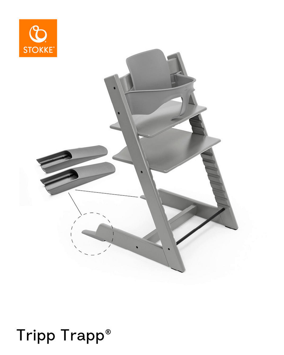HOCHSTUHLBÜGEL Tripp Trapp Baby Set²  - Grau, Basics, Kunststoff (43/19/22cm) - Stokke