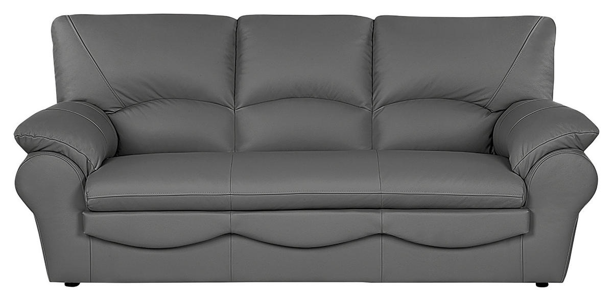 SCHLAFSOFA Leder Anthrazit  - Anthrazit/Schwarz, Design, Leder/Kunststoff (205/92/85cm) - Livetastic