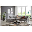 ECKSOFA in Struktur Grau 235/275 cm - Schwarz/Grau, MODERN, Textil/Metall (235/275cm) - Cantus