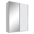 SCHWEBETÜRENSCHRANK  in Weiß  - Alufarben/Weiß, Design, Glas/Holzwerkstoff (188/222/68cm) - Moderano