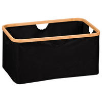 AUFBEWAHRUNGSKÖRBCHEN  - Schwarz/Naturfarben, Basics, Holz/Textil (54/26/36cm) - Kesper