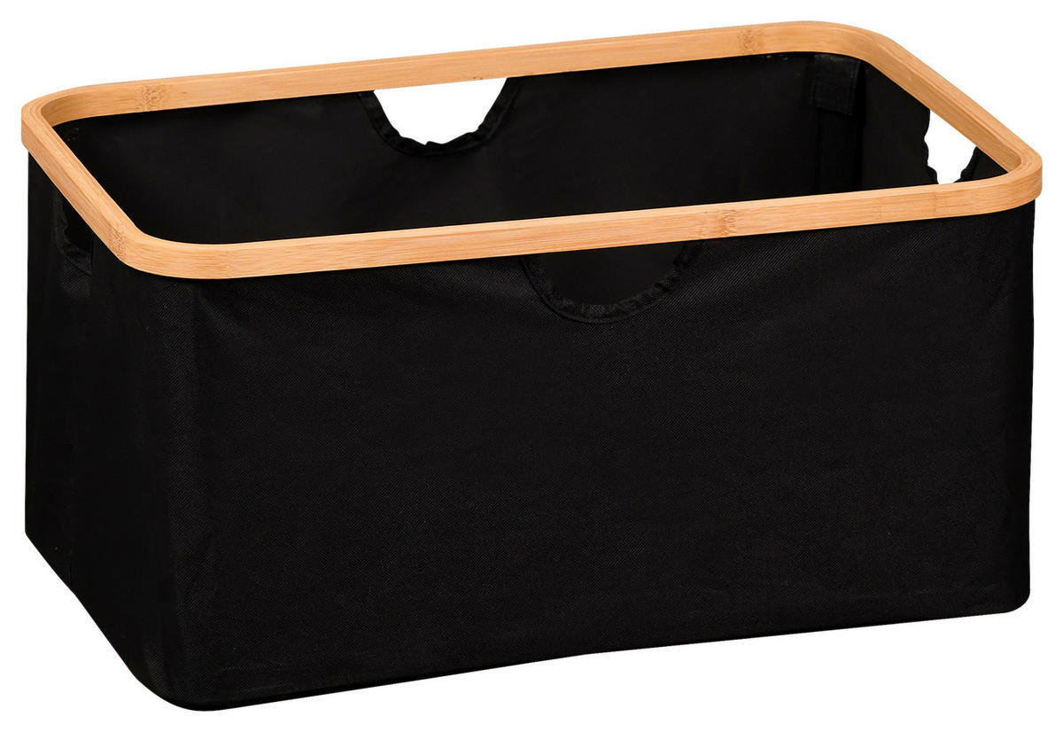 AUFBEWAHRUNGSKÖRBCHEN  - Schwarz/Naturfarben, Basics, Holz/Textil (54/26/36cm) - Kesper