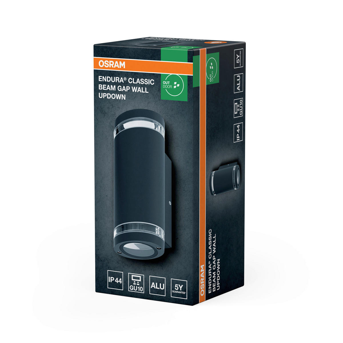 AUßENLEUCHTE 10,4/9,2/23,3 cm   - Dunkelgrau, Basics, Glas/Metall (10,4/9,2/23,3cm) - Osram