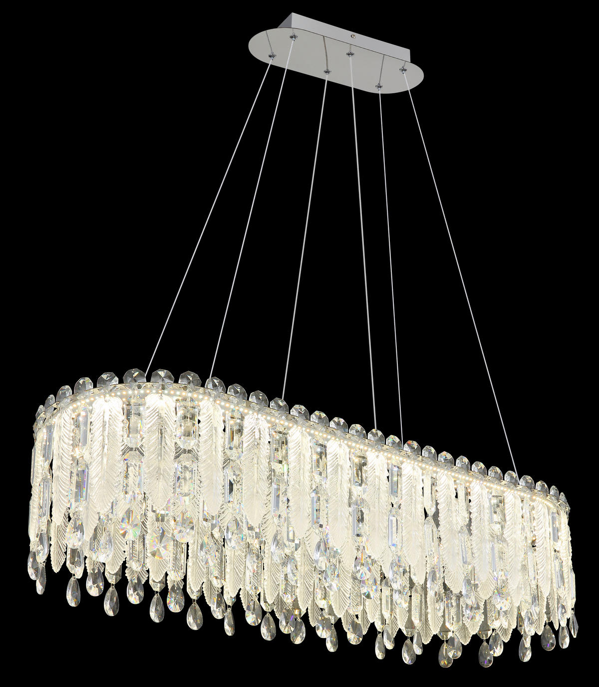 LED-HÄNGELEUCHTE 99/36/120 cm  - Klar/Chromfarben, LIFESTYLE, Glas/Kunststoff (99/36/120cm) - Globo