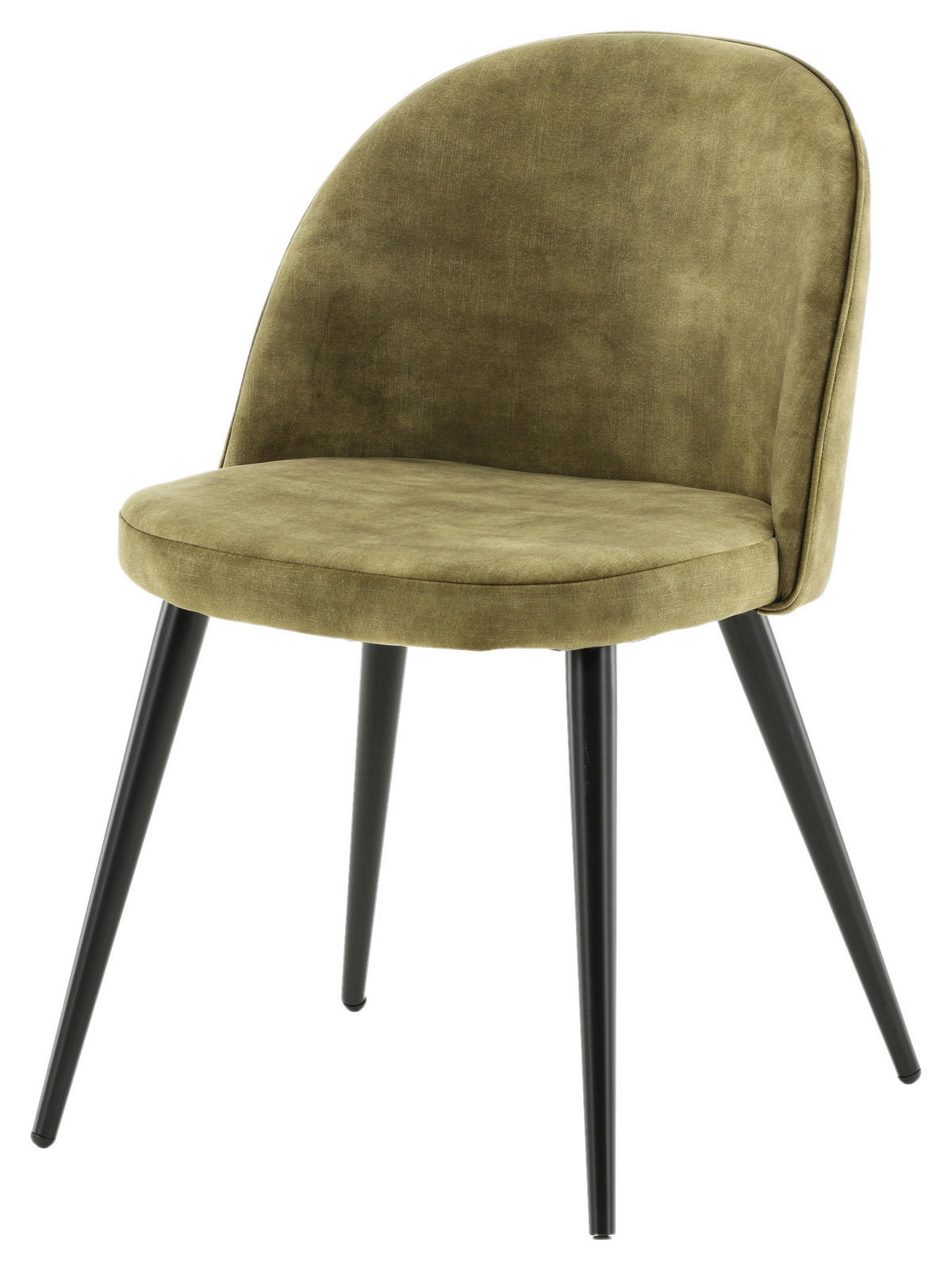 STUHL-SET 2 Stück  in Stahl Samt Metall, Textil  - Schwarz/Grün, Design, Textil/Metall (57/76.5/50cm) - Livetastic