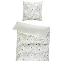 WENDEBETTWÄSCHE SW-Fleur beige Satin 135/200 cm  - Beige/Creme, Design, Textil (135/200cm) - Schöner Wohnen