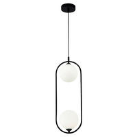 PENDELLEUCHTE  17/48/12 cm   - Weiss/Schwarz, Trend, Glas/Metall (17/48/12cm) - MAYTONI