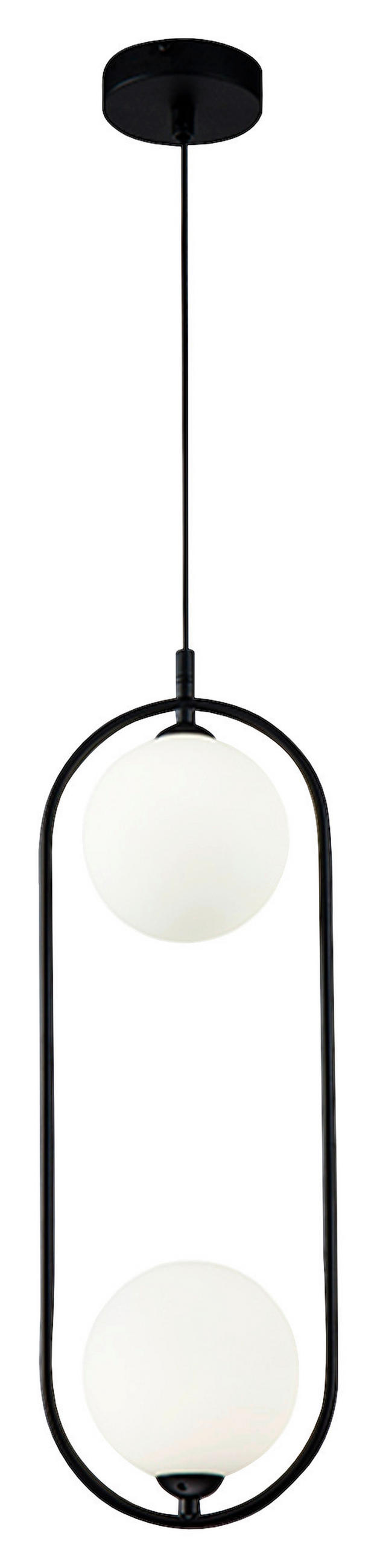 PENDELLEUCHTE  17/48/12 cm   - Weiss/Schwarz, Trend, Glas/Metall (17/48/12cm) - MAYTONI