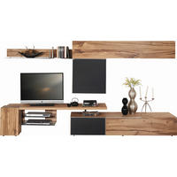 WOHNWAND 320/178/56,7 cm  in Anthrazit, Eichefarben  320/178/56,7 cm    - Eichefarben/Anthrazit, Natur, Glas/Holz (320/178/56,7cm) - Voglauer