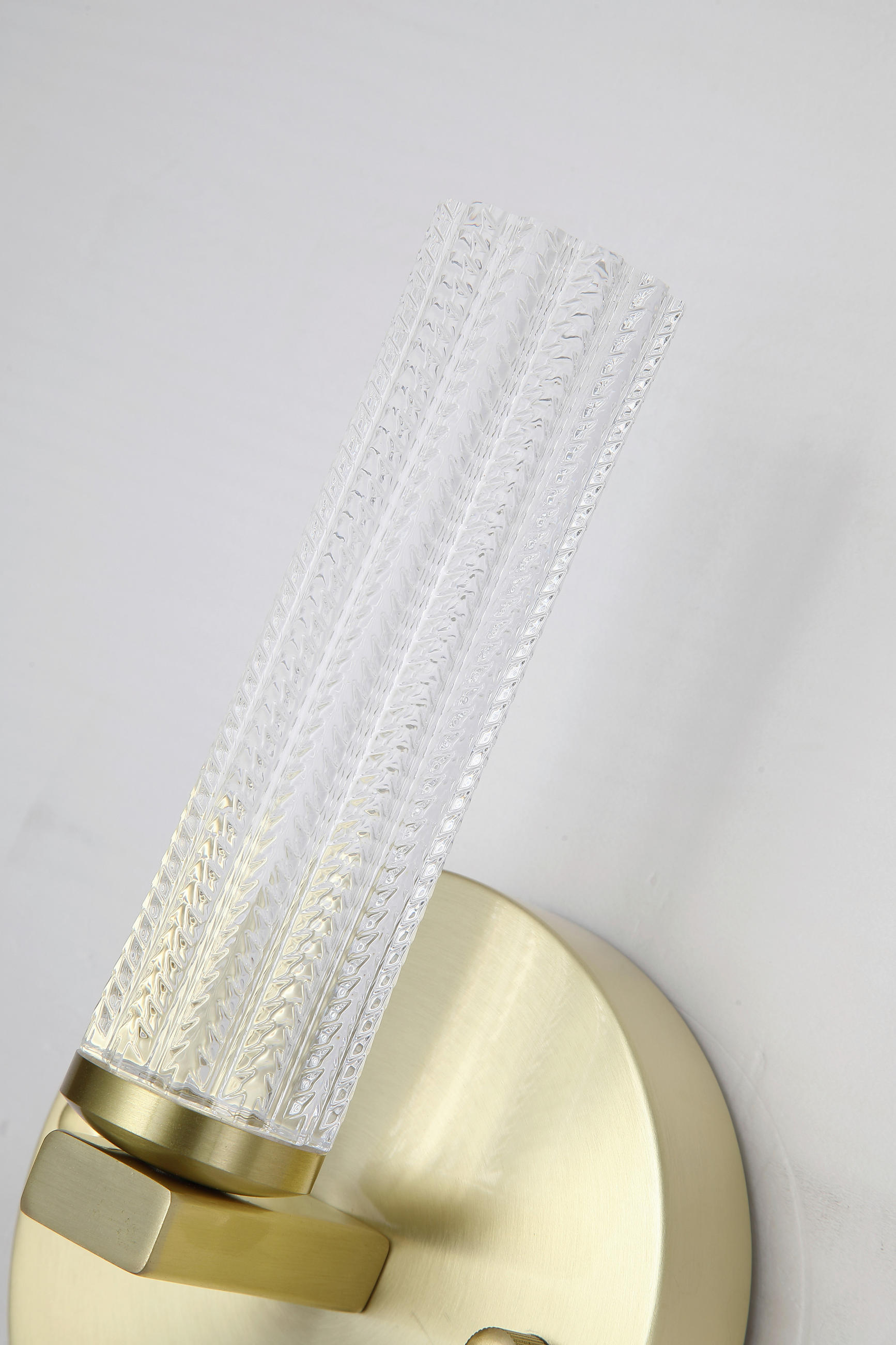 APLICĂ DE PERETE CU LED - transparent/alămiu, Basics, plastic/metal (11/22/10cm)