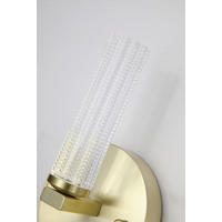 APLICĂ DE PERETE CU LED - transparent/alămiu, Basics, plastic/metal (11/22/10cm)
