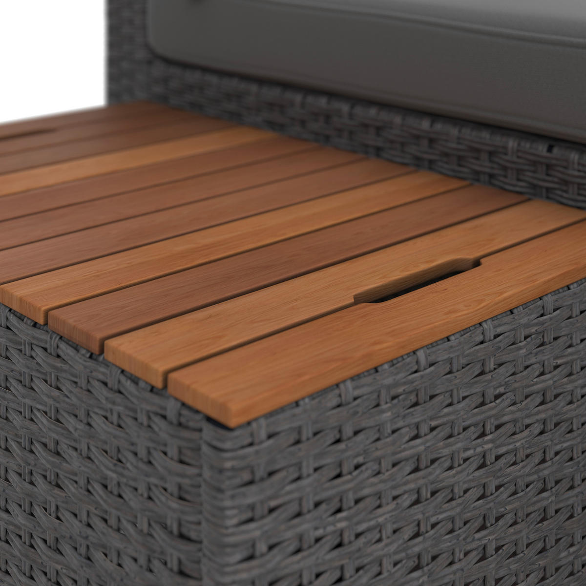 LOUNGEGARNITUR   113/72/62,5 cm Akazie massiv Eisen  - Dunkelgrau/Grau, MODERN, Holz/Kunststoff (113/72/62,5cm) - Ambia Garden