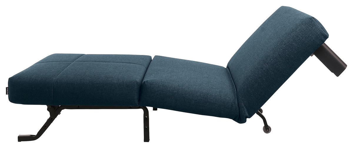 SCHLAFSESSEL in Flachgewebe Dunkelblau  - Schwarz/Dunkelblau, Design, Textil/Metall (85/85/100cm) - Max Winzer