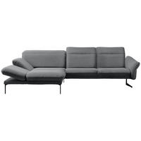 ECKSOFA in Webstoff Hellgrau  - Anthrazit/Hellgrau, Design, Textil/Metall (203/299cm) - Himolla