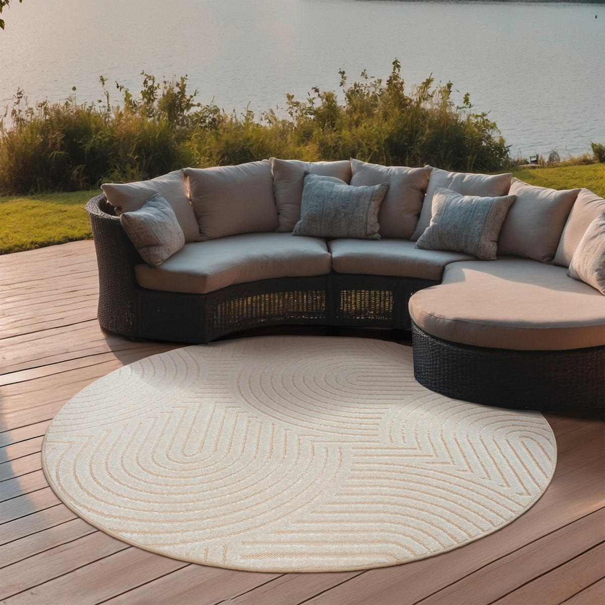 OUTDOORTEPPICH 150 cm Berlin Creme  - Creme, Basics, Kunststoff/Textil (150cm)