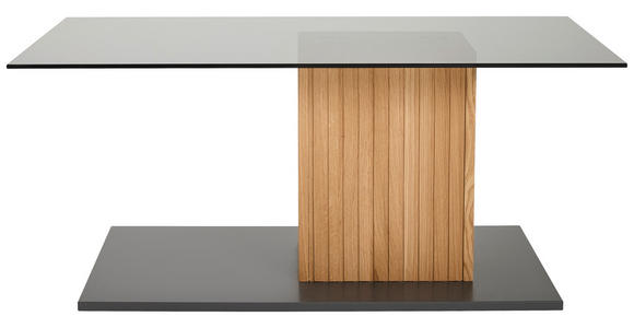 COUCHTISCH in Holz, Metall, Glas 110/58/47 cm  - Eichefarben/Anthrazit, Natur, Glas/Holz (110/58/47cm) - Linea Natura