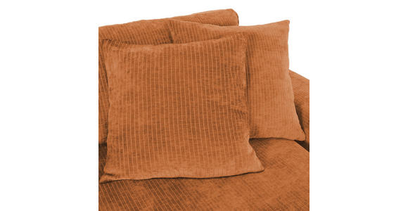 ECKSOFA in Flachgewebe Rostfarben  - Rostfarben/Schwarz, KONVENTIONELL, Holz/Textil (280/190cm) - Carryhome