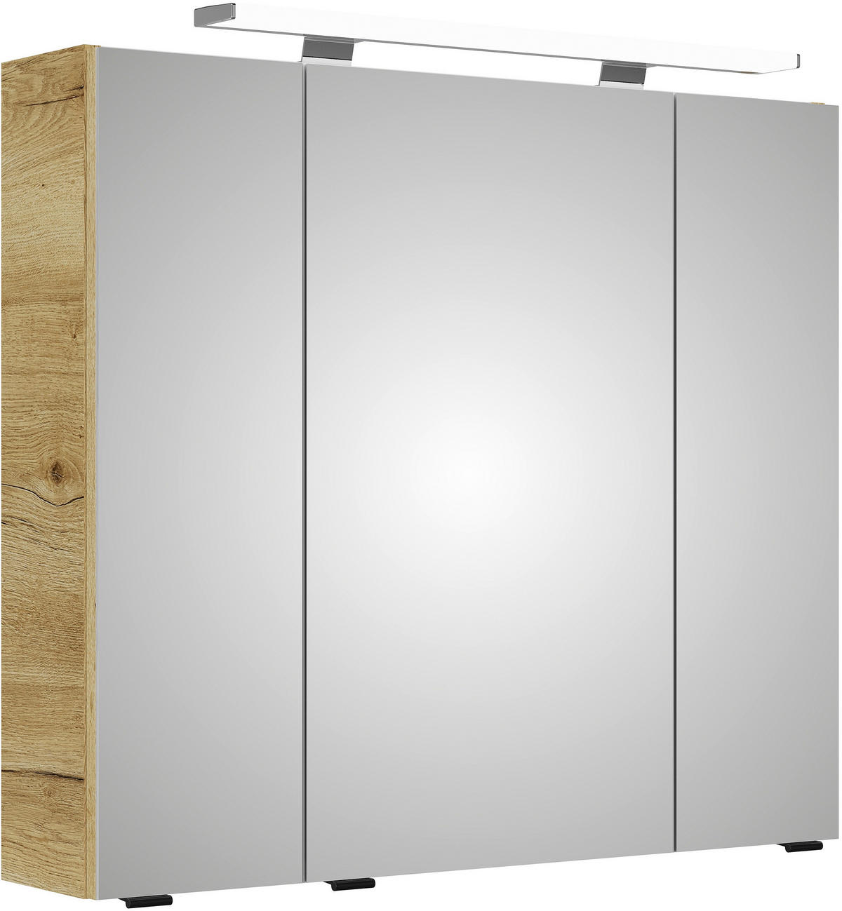 BADEZIMMER 3-teilig  in 84 cm  - Eichefarben/Schwarz, MODERN, Glas/Keramik (84cm) - Sadena