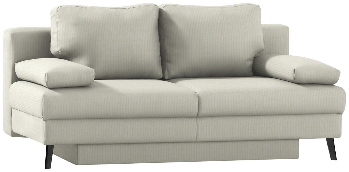 SCHLAFSOFA Cord Creme  - Creme/Schwarz, Modern, Textil/Metall (194/91/90cm) - Novel
