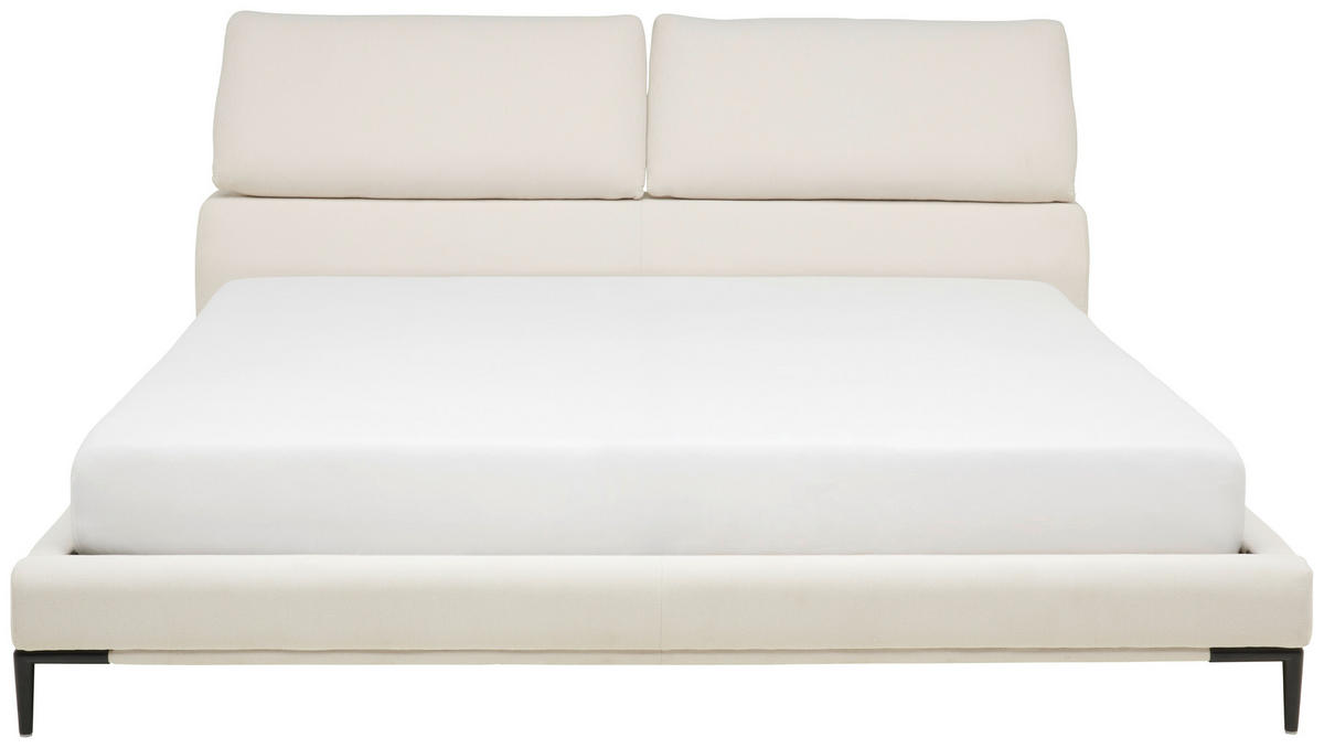 POLSTERBETT 180/200 cm  in Creme  - Creme/Schwarz, Modern, Holz/Textil (180/200cm) - Livetastic