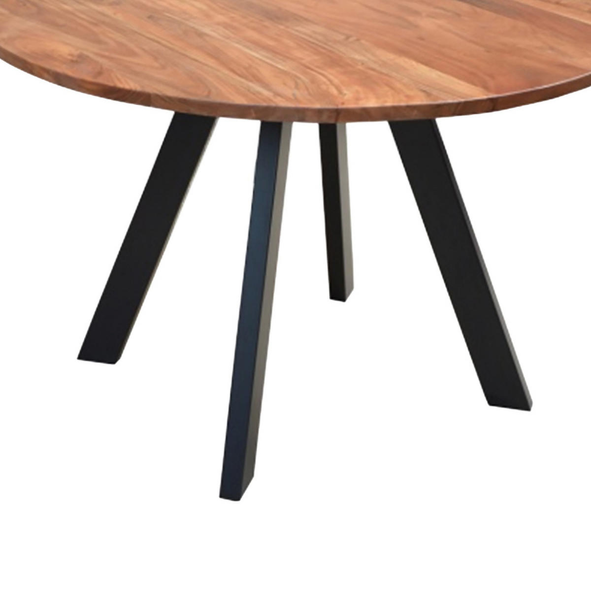 ESSTISCH in Holz, Metall 120/120/76 cm  - Schwarz/Akaziefarben, MODERN, Holz/Metall (120/120/76cm) - MID.YOU