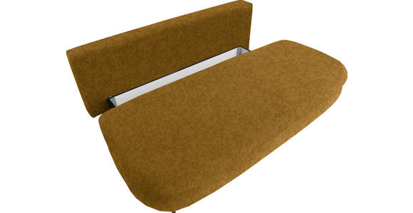 SCHLAFSOFA in Velours Currygelb - Currygelb/Schwarz, Design, Holz/Textil (213/89/105cm) - Novel