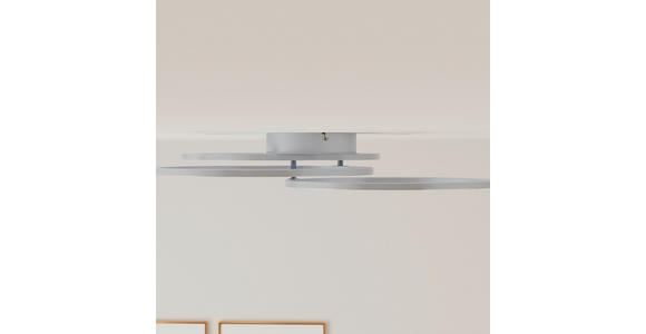 LED-DECKENLEUCHTE Fontana 71/52/9 cm  - Alufarben, Design, Kunststoff/Metall (71/52/9cm) - Novel