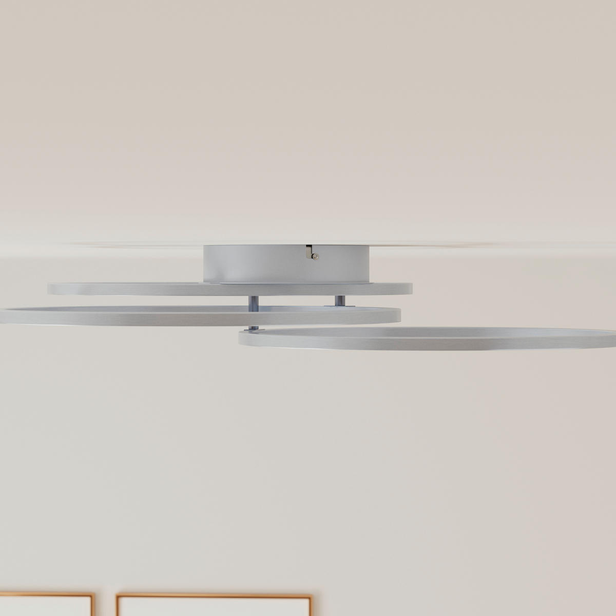 LED-DECKENLEUCHTE Fontana 71/52/9 cm  - Alufarben, Design, Kunststoff/Metall (71/52/9cm) - Novel