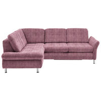 ECKSOFA in Webstoff Rot  210/242 cm  - Chromfarben/Rot, KONVENTIONELL, Textil/Metall (210/242cm) - Beldomo Style