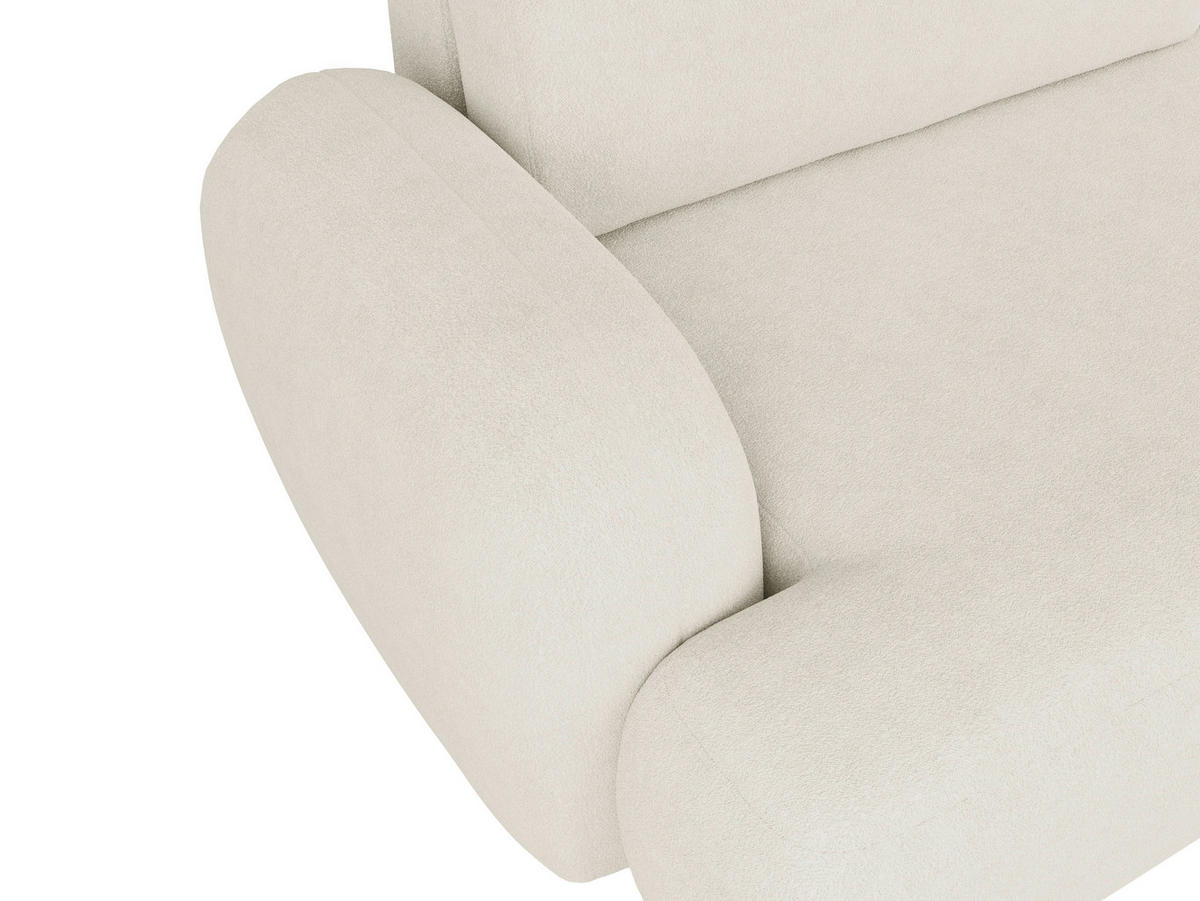 3-SITZER-SOFA Sevilla Plus Bouclé Creme  - Creme/Schwarz, Design, Kunststoff/Textil (256/93/120cm) - MID.YOU
