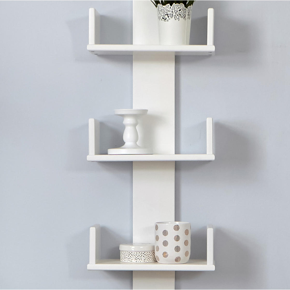 NÁSTĚNNÝ REGÁL, buk, bílá, 35/180/17 cm - bílá, Moderní, dřevo (35/180/17cm) - MID.YOU