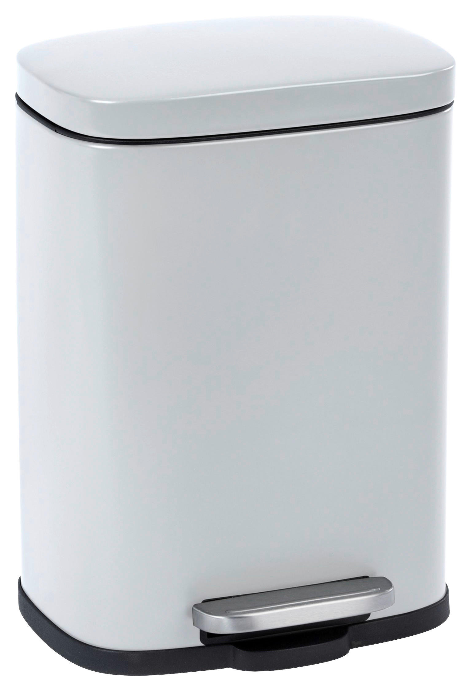 TRETEIMER LENO 5 L  - Schwarz/Weiß, Basics, Kunststoff/Metall (21,5/29,5/19cm) - Wenko