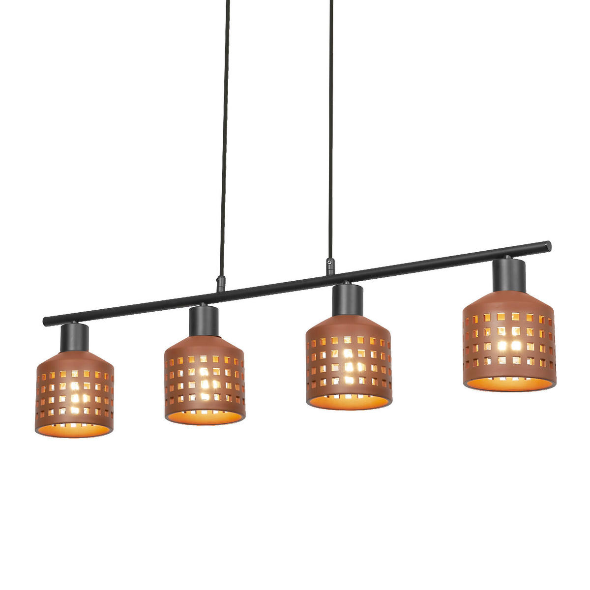 HÄNGELEUCHTE 90.5/12.5/150 cm  - Braun, Basics, Stein/Metall (90.5/12.5/150cm) - Osram