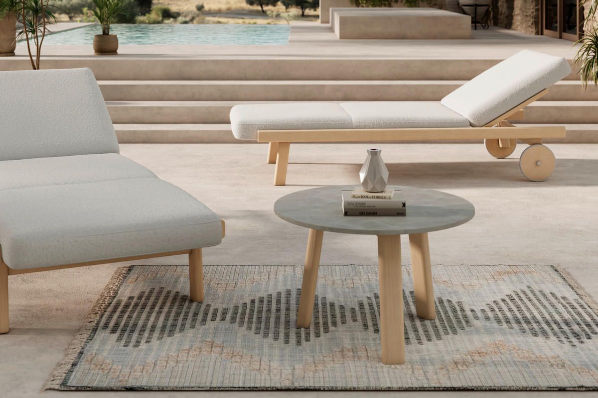 LOUNGETISCH 65/65/42 cm Holz, Kunststoff  - Eschefarben/Hellgrau, ROMANTIK / LANDHAUS, Holz/Kunststoff (65/65/42cm) - Dieter Knoll