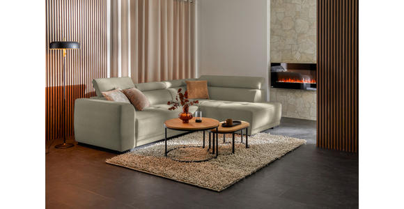 ECKSOFA in Chenille Beige 284/205 cm - Beige/Schwarz, Design, Kunststoff/Textil (284/205cm) - Xora