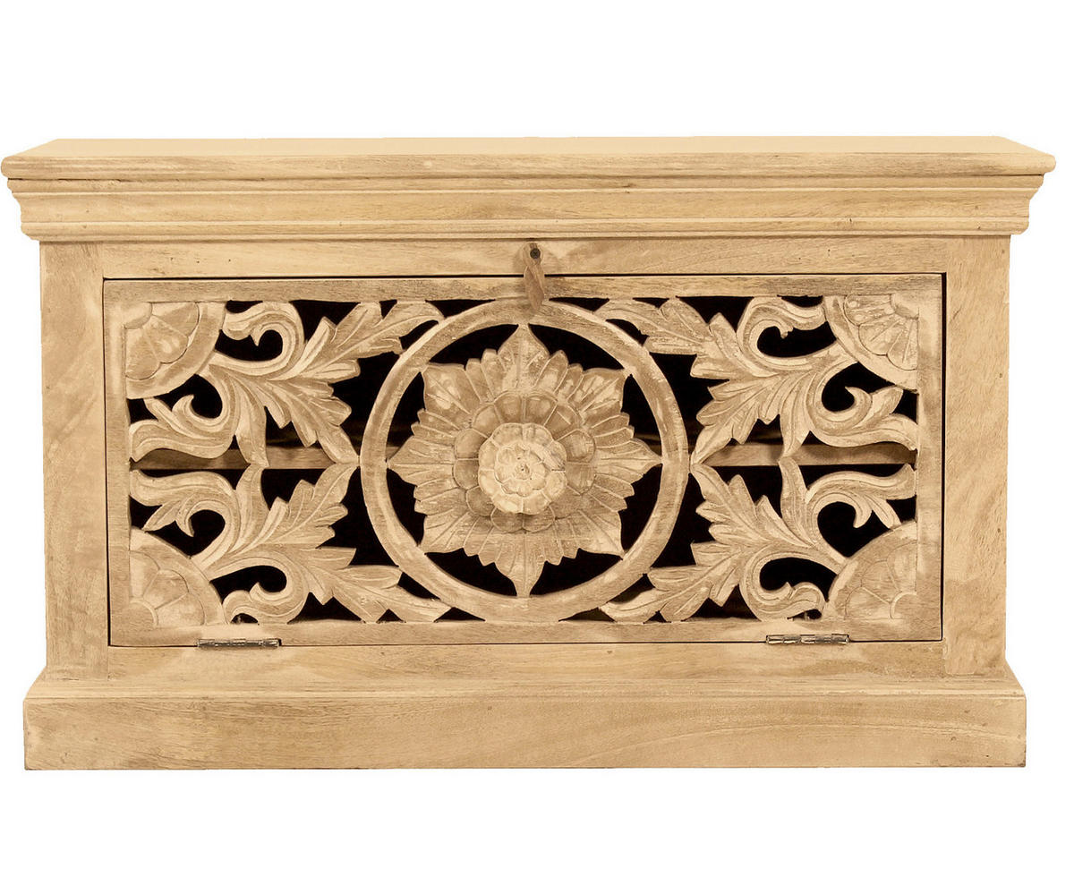 SCHUHSCHRANK Mangoholz massiv Naturfarben  - Naturfarben, Design, Holz (80/50/40cm) - MID.YOU