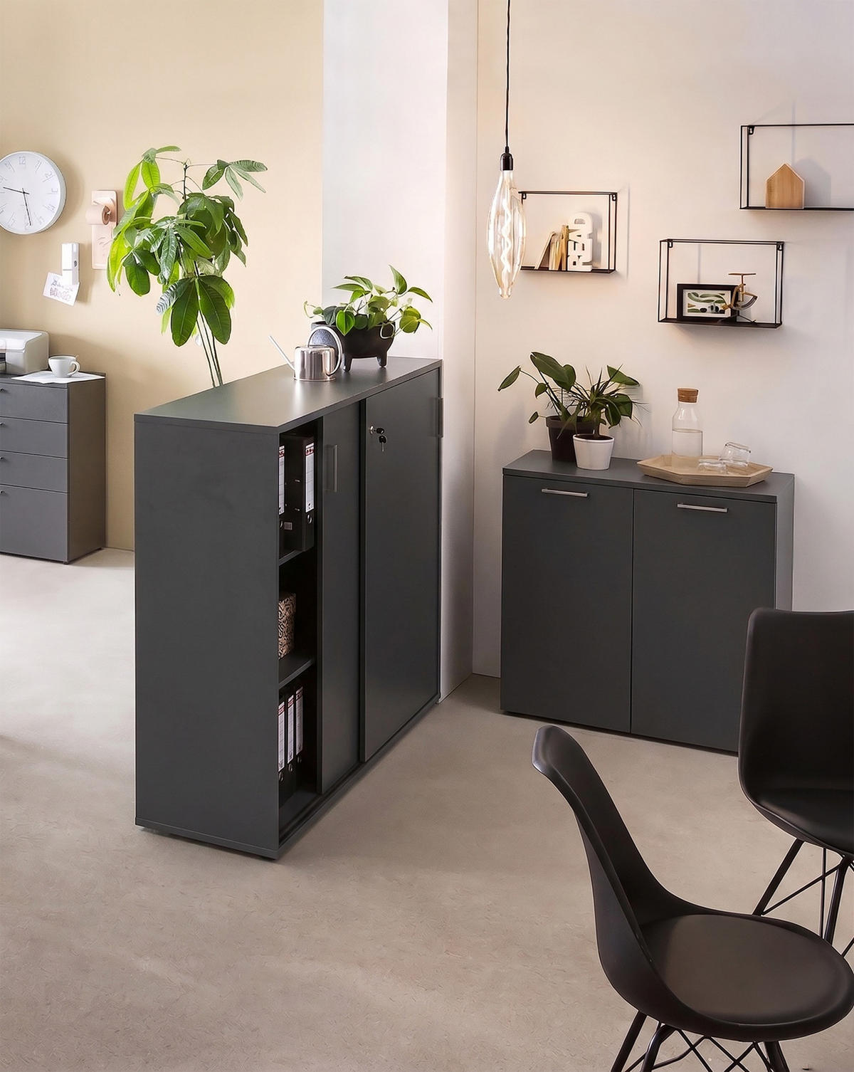 AKTENSCHRANK Anthrazit  - Anthrazit, KONVENTIONELL, Holzwerkstoff (80,2/84,2/41cm) - MID.YOU