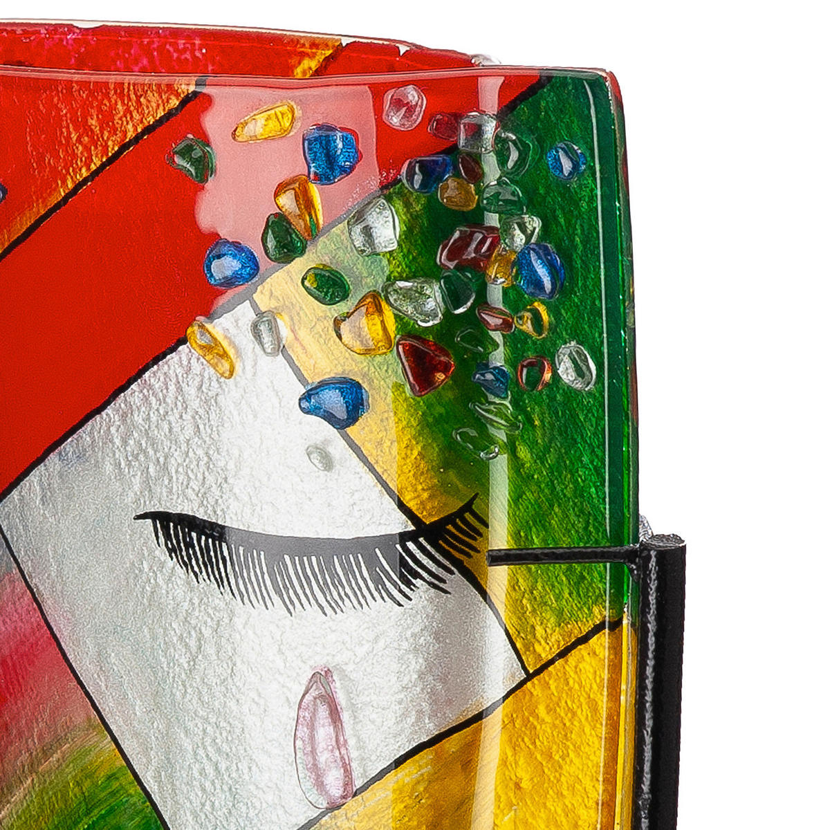 DEKOVASE  - Multicolor, Basics, Glas/Metall (22/34,5/9,5cm)