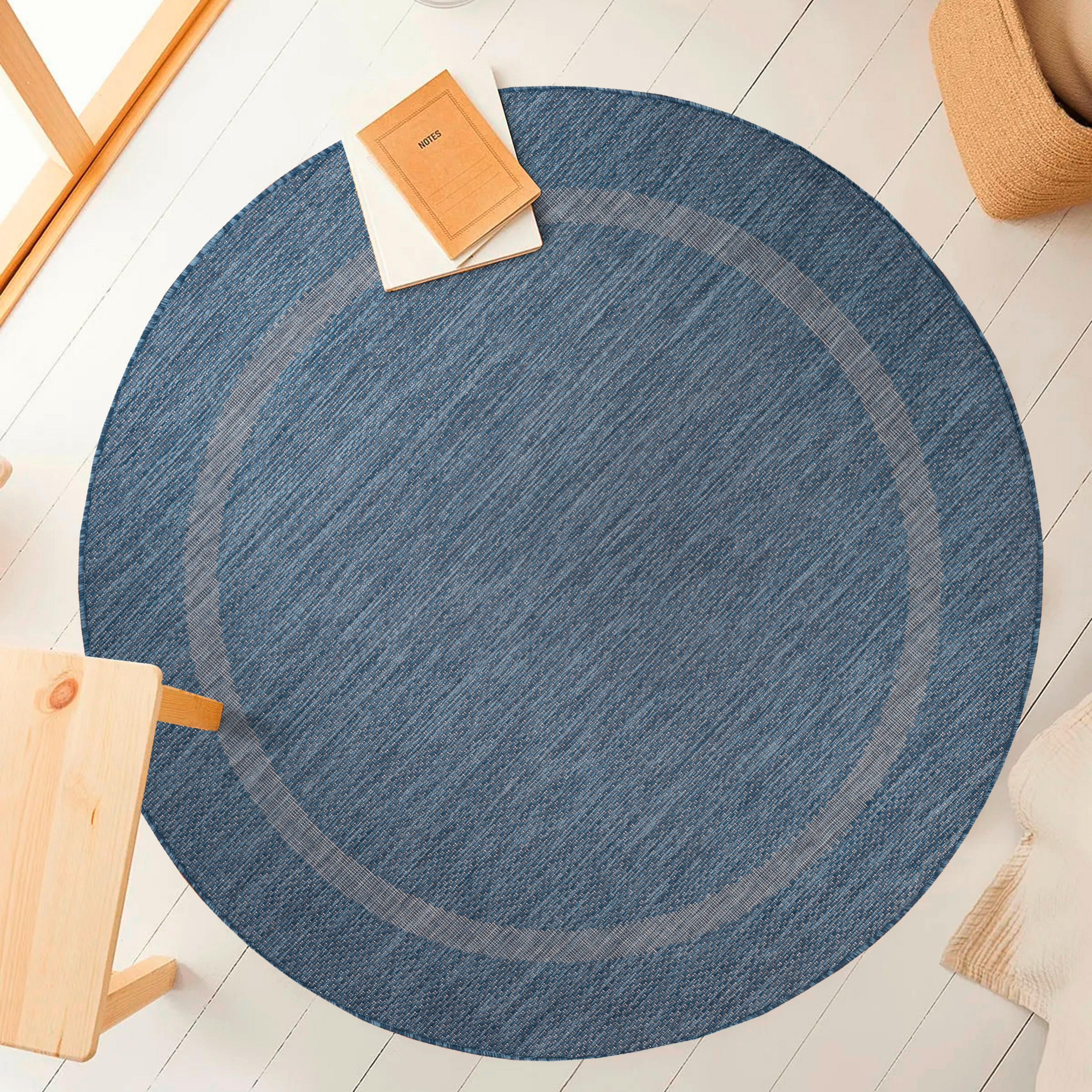 FLACHWEBETEPPICH 200/200 cm Relax Blau  - Blau, Basics, Textil (200/200cm) - Novel