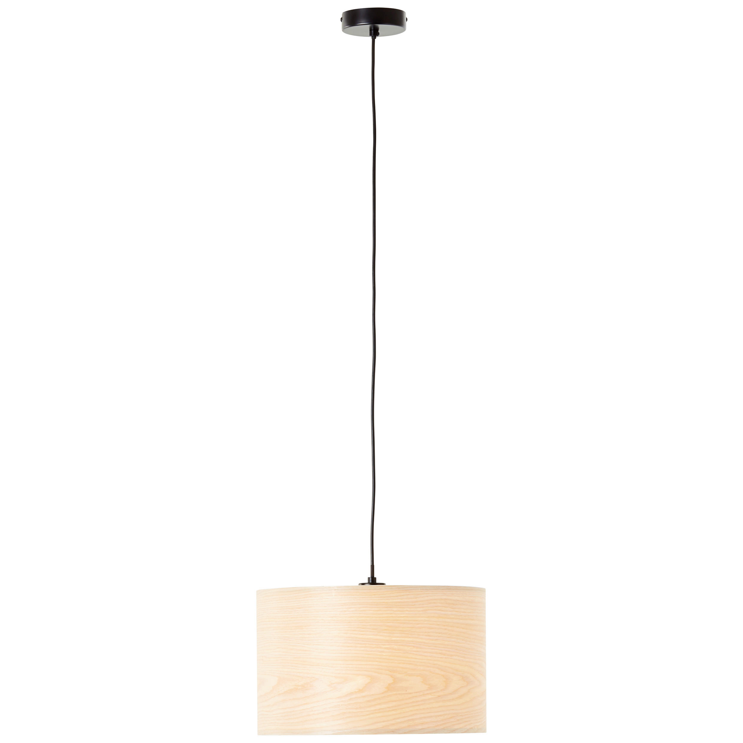 HÄNGELEUCHTE 35/120 cm    - Schwarz/Kieferfarben, Natur, Holz/Metall (35/120cm) - Brilliant