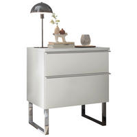 NACHTTISCH 60/65,8/43 cm  Weiss  - Chromfarben/Weiss, Basics, Holzwerkstoff/Metall (60/65,8/43cm) - Dieter Knoll