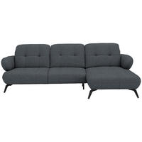ECKSOFA Chenille Dunkelgrau  - Dunkelgrau/Schwarz, Design, Textil/Metall (282/189cm) - Novel