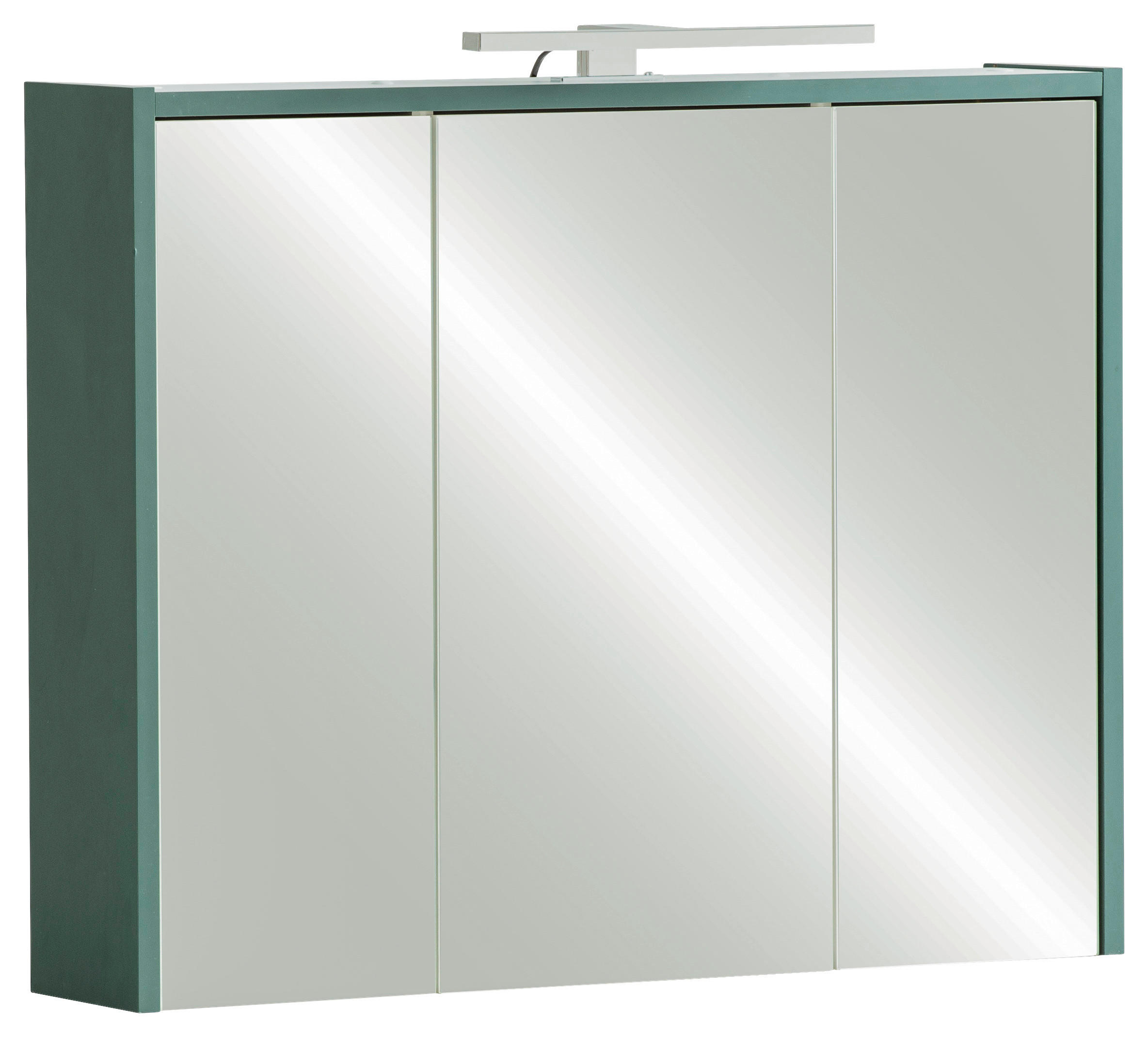 SPIEGELSCHRANK 74,5/62,7/16,0 cm  - Dunkelgrün/Weiß, MODERN, Glas/Holzwerkstoff (74,5/62,7/16,0cm) - MID.YOU