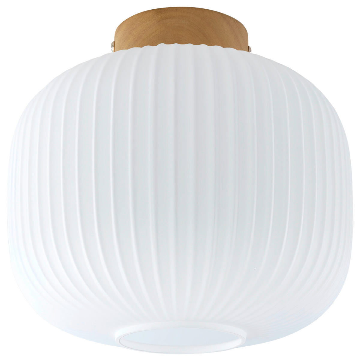 DECKENLEUCHTE  25/23 cm    - Weiß, Trend, Glas/Holz (25/23cm) - Collet's Monde